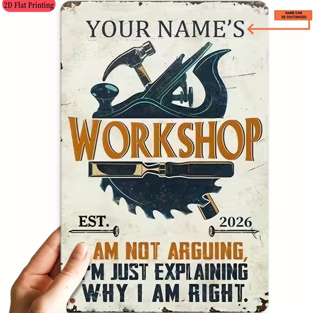 Tools Name In Workshop - [2D Плоская] 1 шт. Металлическая табличка