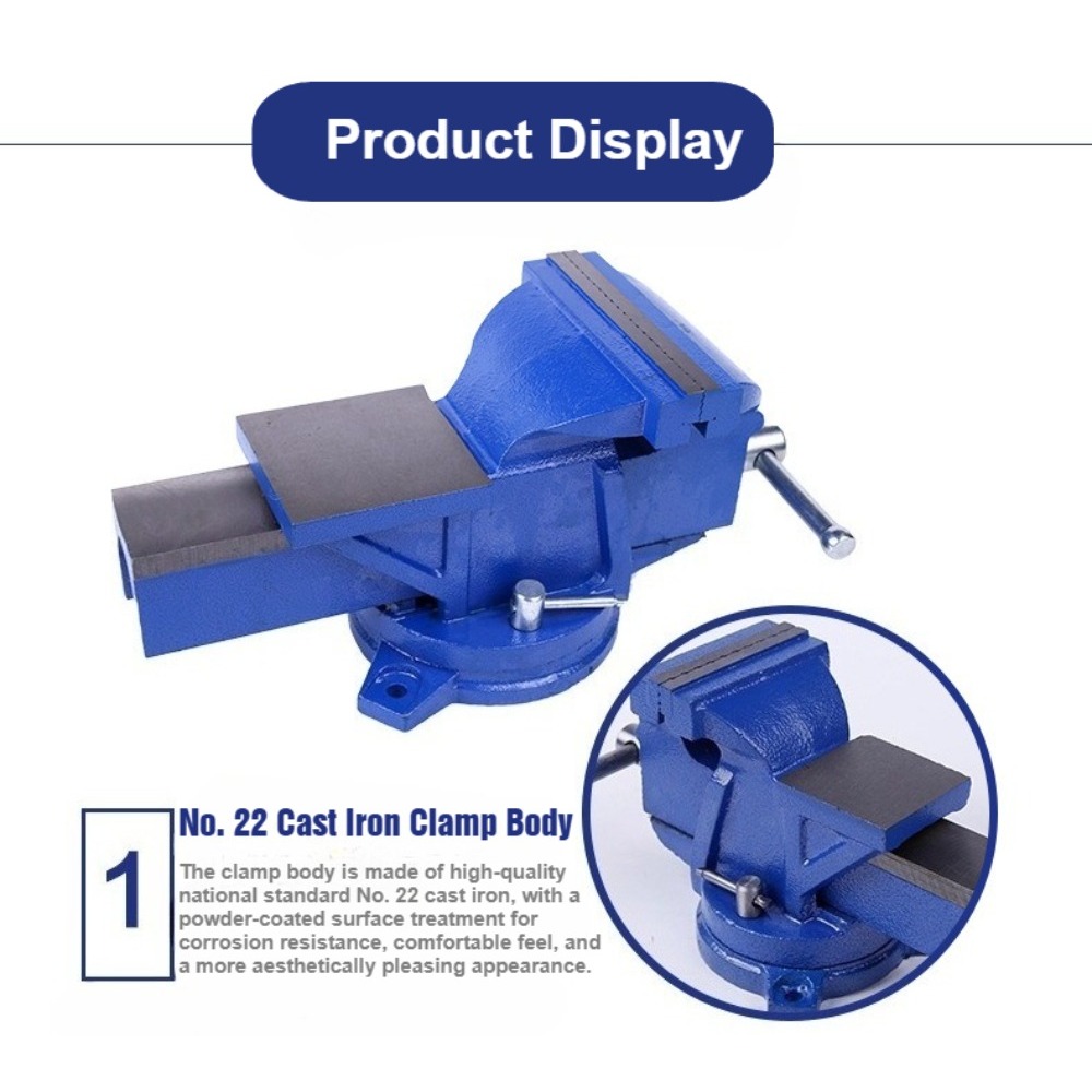 6-дюймовые усиленные чугунные  – обзор и цена Bench Vise Swivel