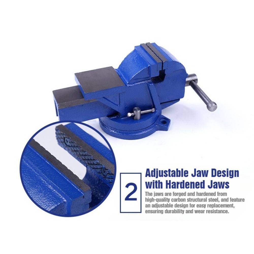 6-дюймовые усиленные чугунные  – обзор и цена Bench Vise Swivel