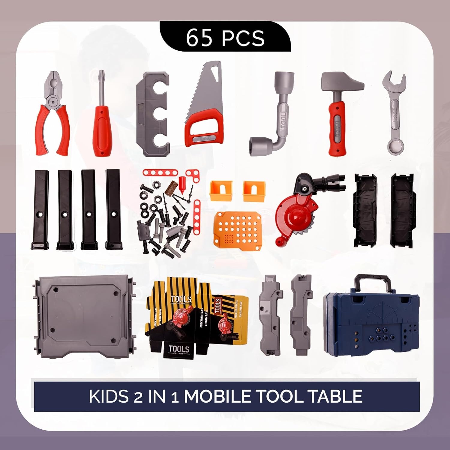 65 шт., детский набор инструме – обзор и цена Tools Workshop For Kids